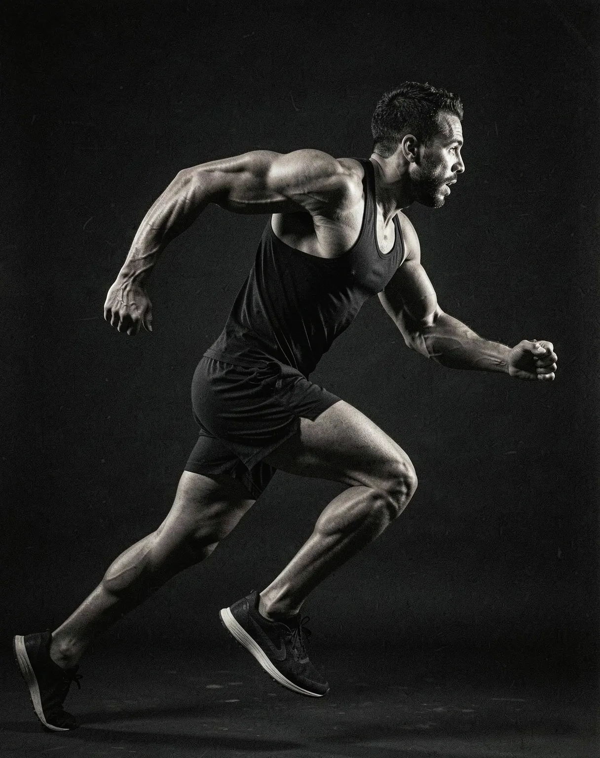 Athlete in motion representing physical symmetry